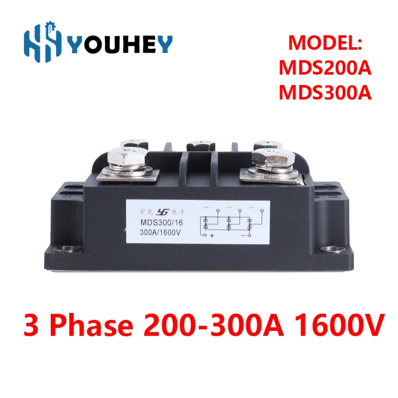 MDS200A MDS300A 3 Phase 200-300A 1600V Rectifier Bridge Solid MDS200-16 MDS300-16