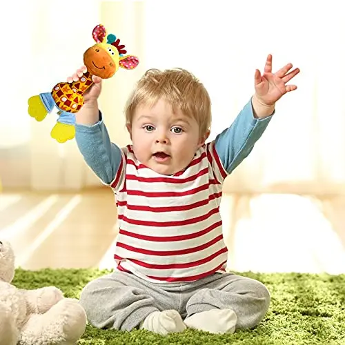 Tiere Baby Weiche Rasseln Shaker Infant Developmental Hand Grip Baby Spielzeug Sensorischen Lernen Spielzeug mit Beißring Sound für 3 Monate +