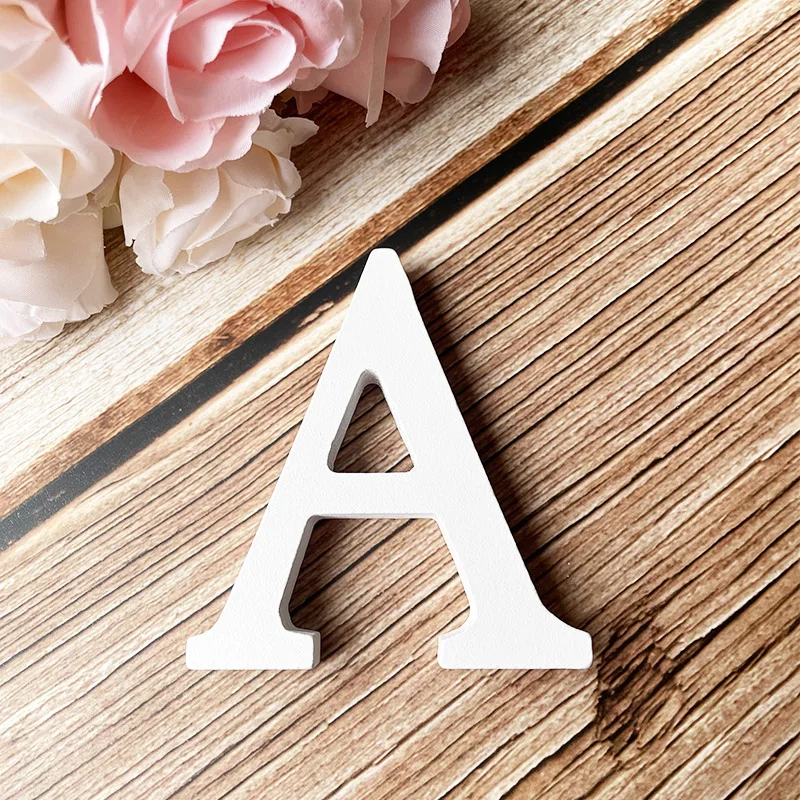 White DIY Capital Wooden Letters Decors for Home Wall Party Crafts Education Projects Making Supplies Personalised Name Design