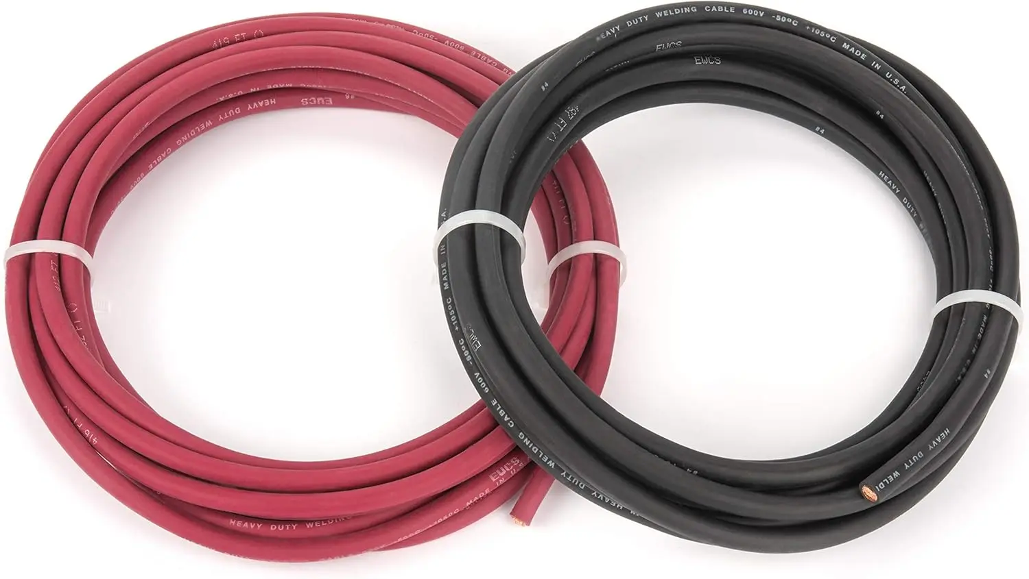 

4 Gauge Premium Extra Flexible Welding Cable 600 Volt Combo Pack - Black+Red - 15 Feet of Each Color - Made in the USA