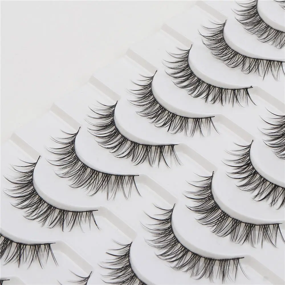 False Eyelashes Manga Lashes Natural Look Fake Eyelashes 3D Faux Mink Lashes Dramatic Anime Lashes Spiky Lashes Extensions Tool