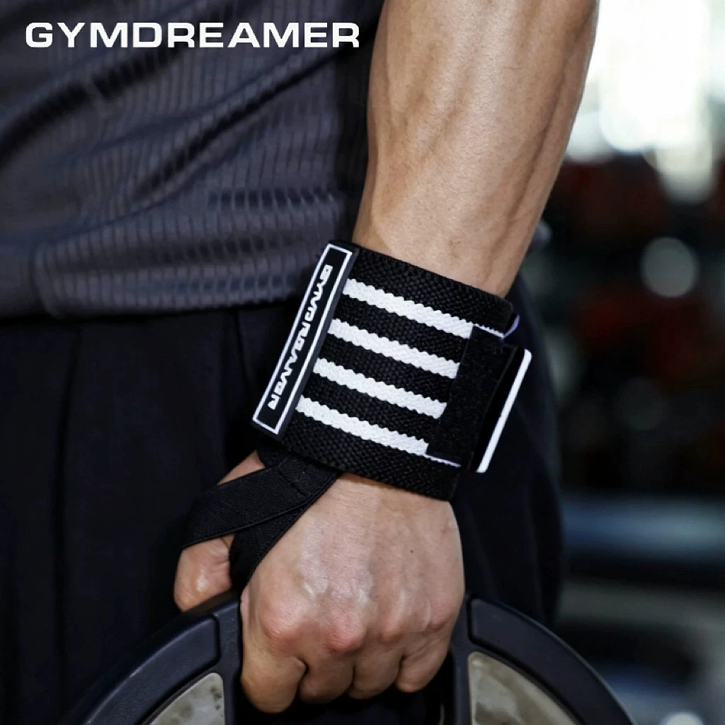 GYMDREAMER Sports Wrist Guard Men's Fitness Stripe Bright Push Weightlifting Winding Pressure Anti-Sprain Professional Wrist Gua