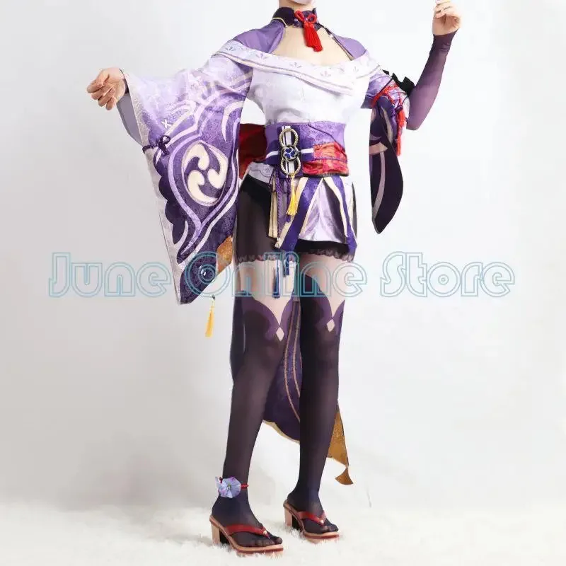 2025 игра Genshin Impact Raiden Shogun Beelzebul, карнавальный костюм, аниме, униформа, парик, платье на Хэллоуин для женщин
