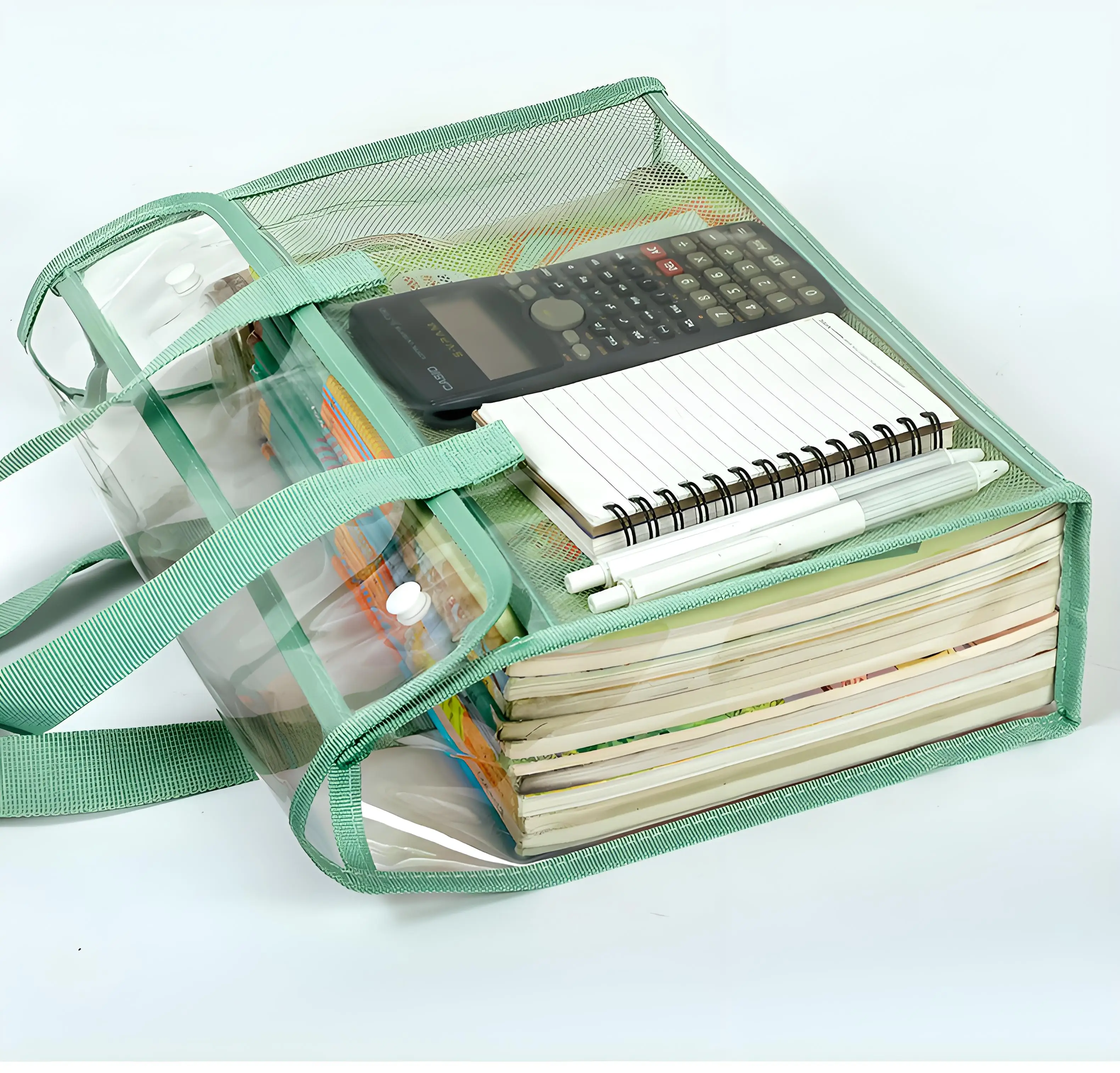 Cartella trasparente portatile Borsa per archiviazione di file espandibile portatile impermeabile Borsa per file autoadesiva per studenti tascabile Forniture per ufficio