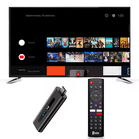TV98 ATV H313 Mini TV Stick 8K 2.4G/5G WiFi Quad Core BT5.0 Set Top Box Smart TV Stick for Network Media Player