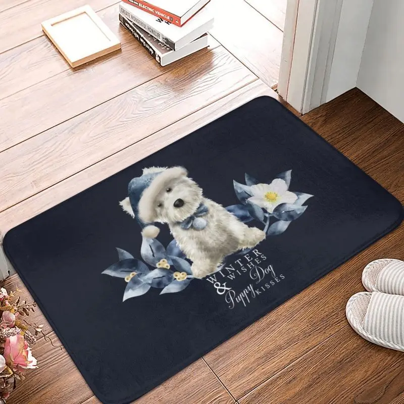 West Highland White Terrier Dog Front Floor Door Entrance Mat Westie Bath Kitchen Doormat Balcony Carpet Rug Toilet Footpad