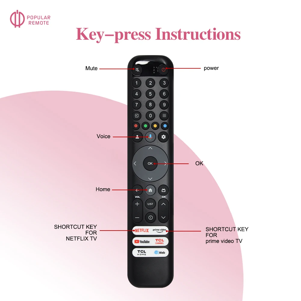 RC833 GUB1 Replacement Voice Remote Control Compatible TCL Smart TV 55C645 65C645 85C845 65C845 85C645 43C645