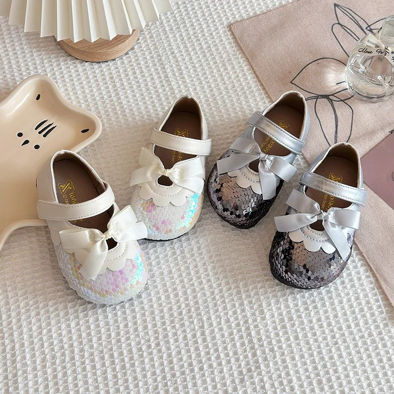 

Children Leather Shoes for Girls 2025 Spring Autumn New Fashion Korean Style Soft Anti-slippery Versatile Chic Princess Shoes