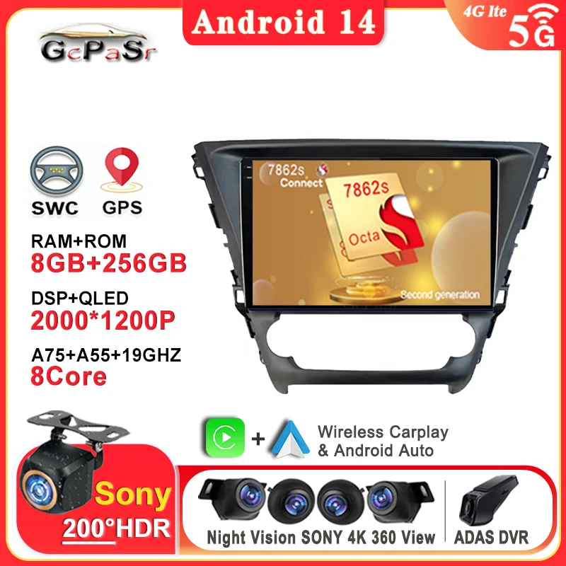 

Car Radio Android 14 For Toyota Avensis 2018 - 2020 Multimedia Video Player NavigationStereo Head Unit NO 2Din DVD QLED Screen