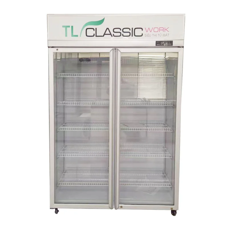 custom.VICTORY KITCHEN High Quality Beverage Milk Cooler Upright Freezer Cabinet showcase Canteen and Restaurant VCT