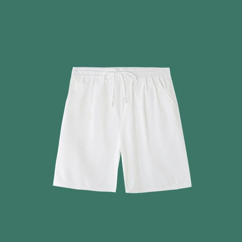 Thin Summer Loose Fashion Street Casual Simplicity Cargo Shorts Handsome Elastic Waist Solid Color Pockets Sports Men\'s Clothing