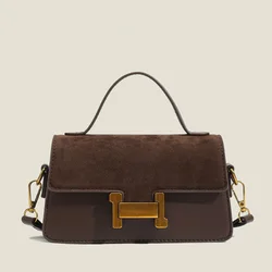 Bolso cuadrado pequeño portátil Retro para mujer, tendencia todo con temperamento Simple, bolso de hombro Diagonal de cuero suave PU, novedad de 2024