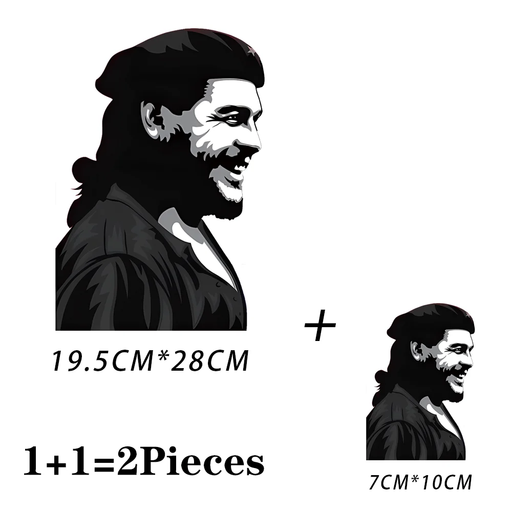 2Pcs/Lot Ernesto Che Guevara Heat Thermal Transfer T Shirt Stickers Ironing Applications Iron On Fusible Patches For Clothing