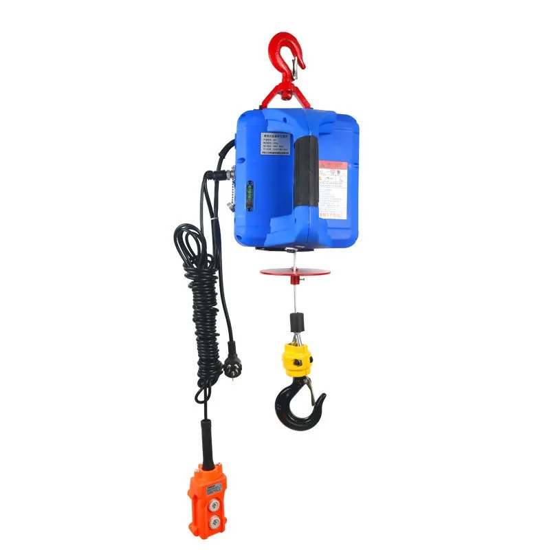 Portable Electric Hoist 220V Mini Crane Household Wireless Remote Control Lifting Hoist Small Electric Hoist