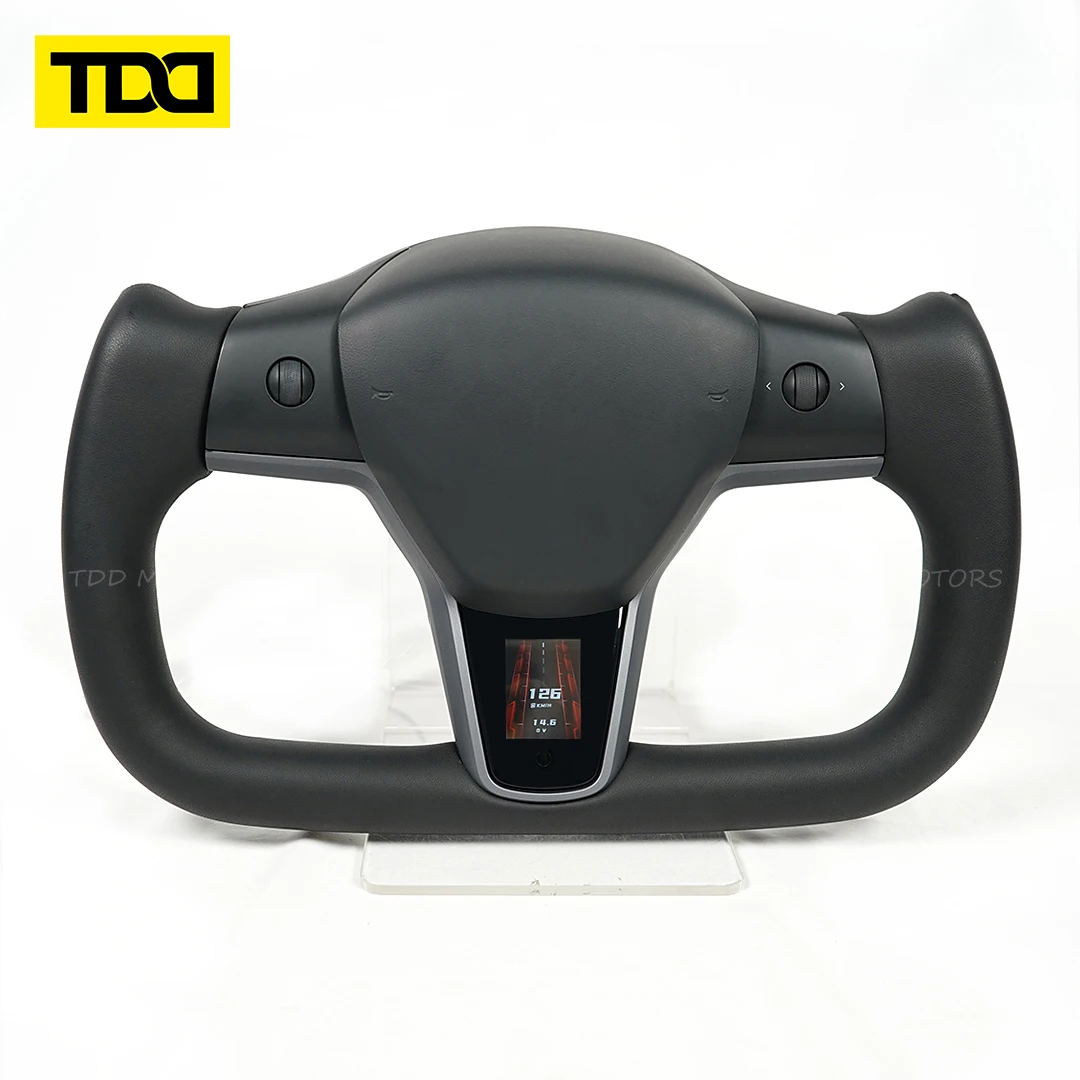 TDD Steering Wheel Smart Trim LCD Display for Tesla Model 3 Model Y  Multi-function Touch Screen Display APP Easy Control