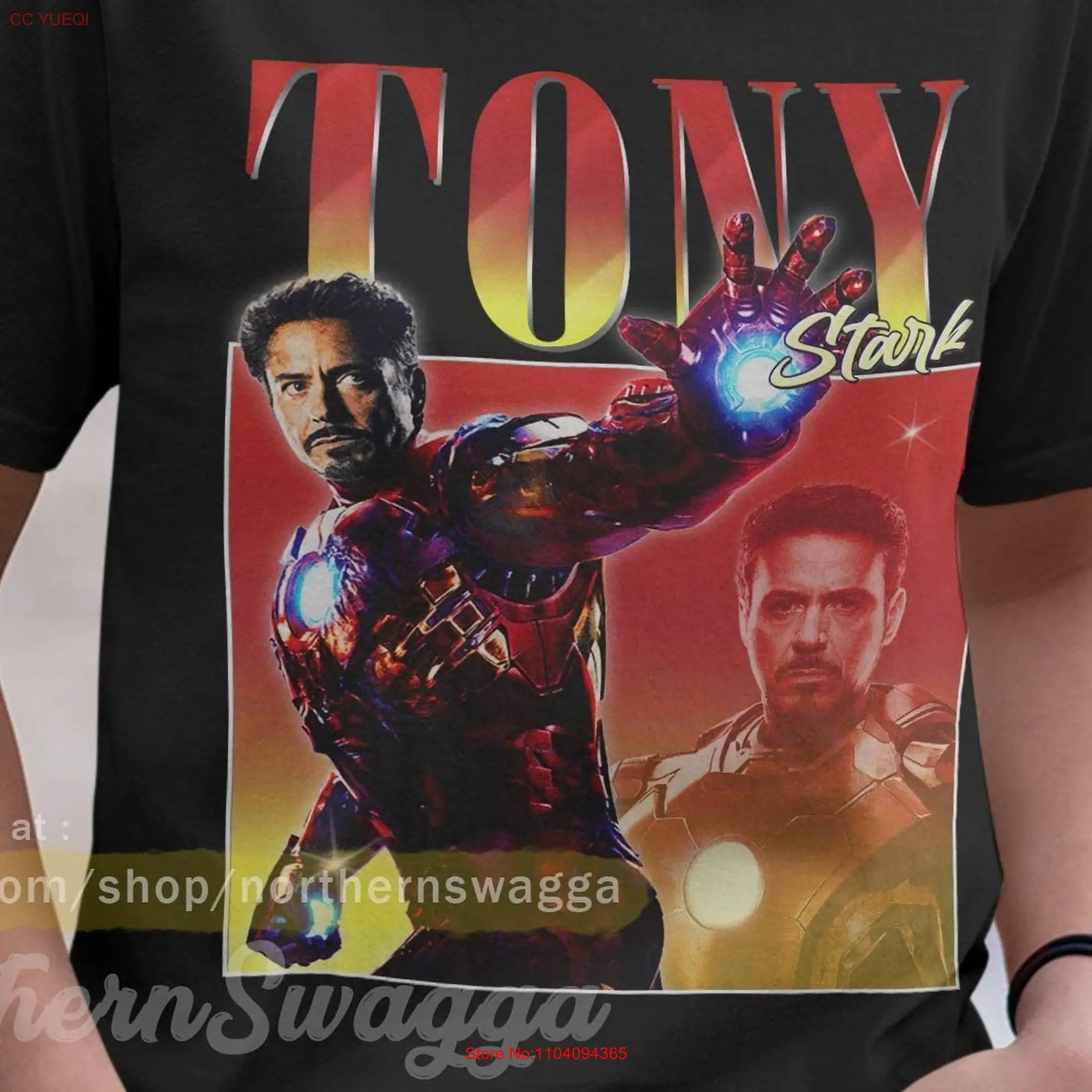 Tony stark shirt design retro style cool fan art t 90s poster 158 tee long or short sleeves