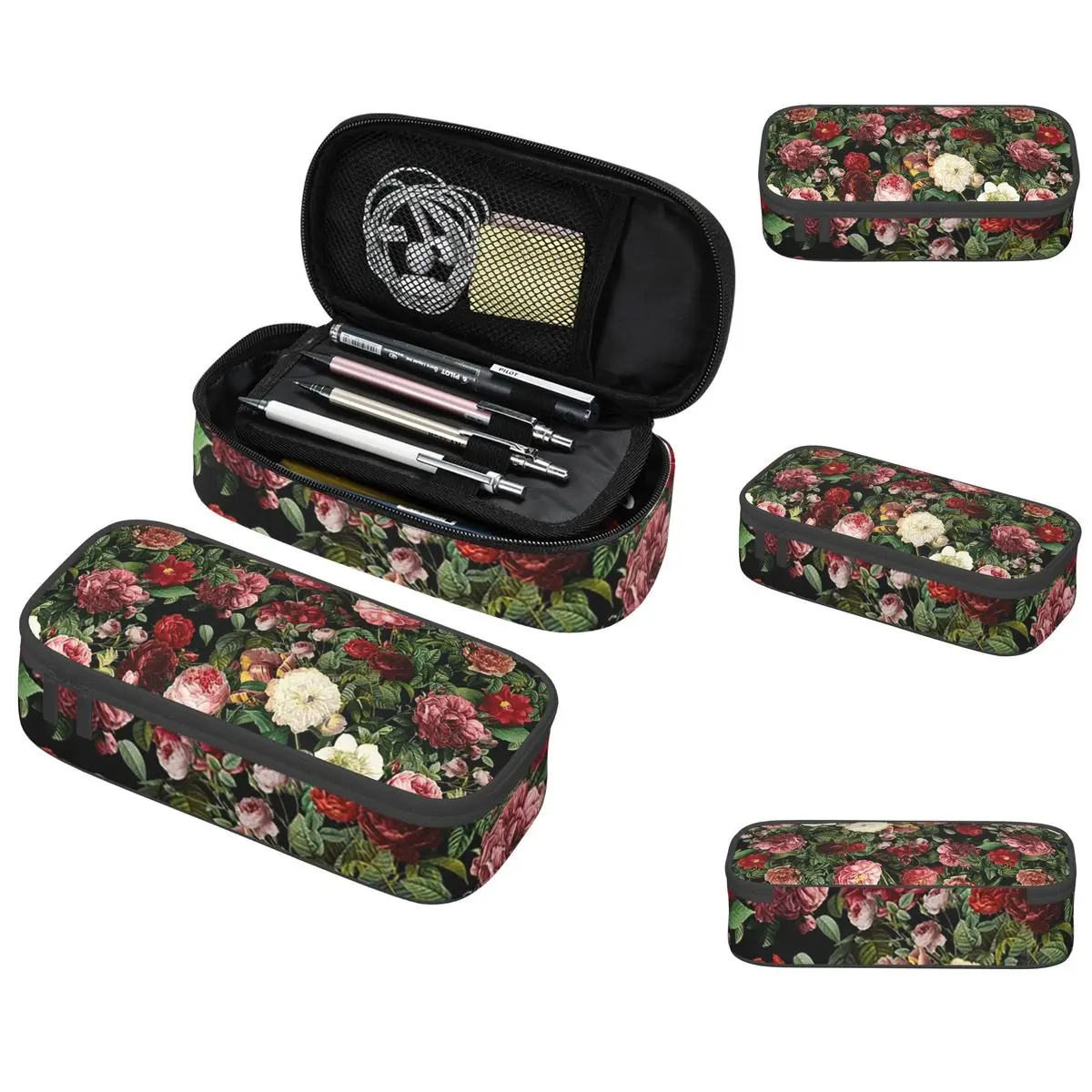 

Пенал с цветочным дизайном «Розовая садовая грядка» для детей, школьный пенал-коробка, сумка для канцелярских принадлежностей, органайзер для ручек