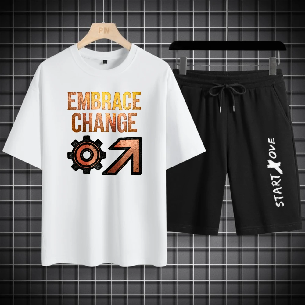 

Мужские футболки, летние модные шорты с короткими рукавами, капельная одежда, мужской комплект, комплект мужской одежды из дышащего полиэстера