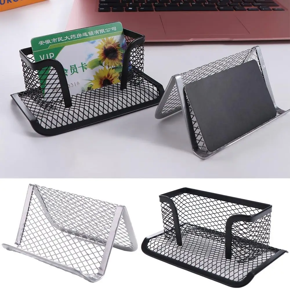 Display Bracket Mesh Card Metal Holder Metal Mesh Portable Business Card Display Stand Fashion Metal Name Card Display Holder