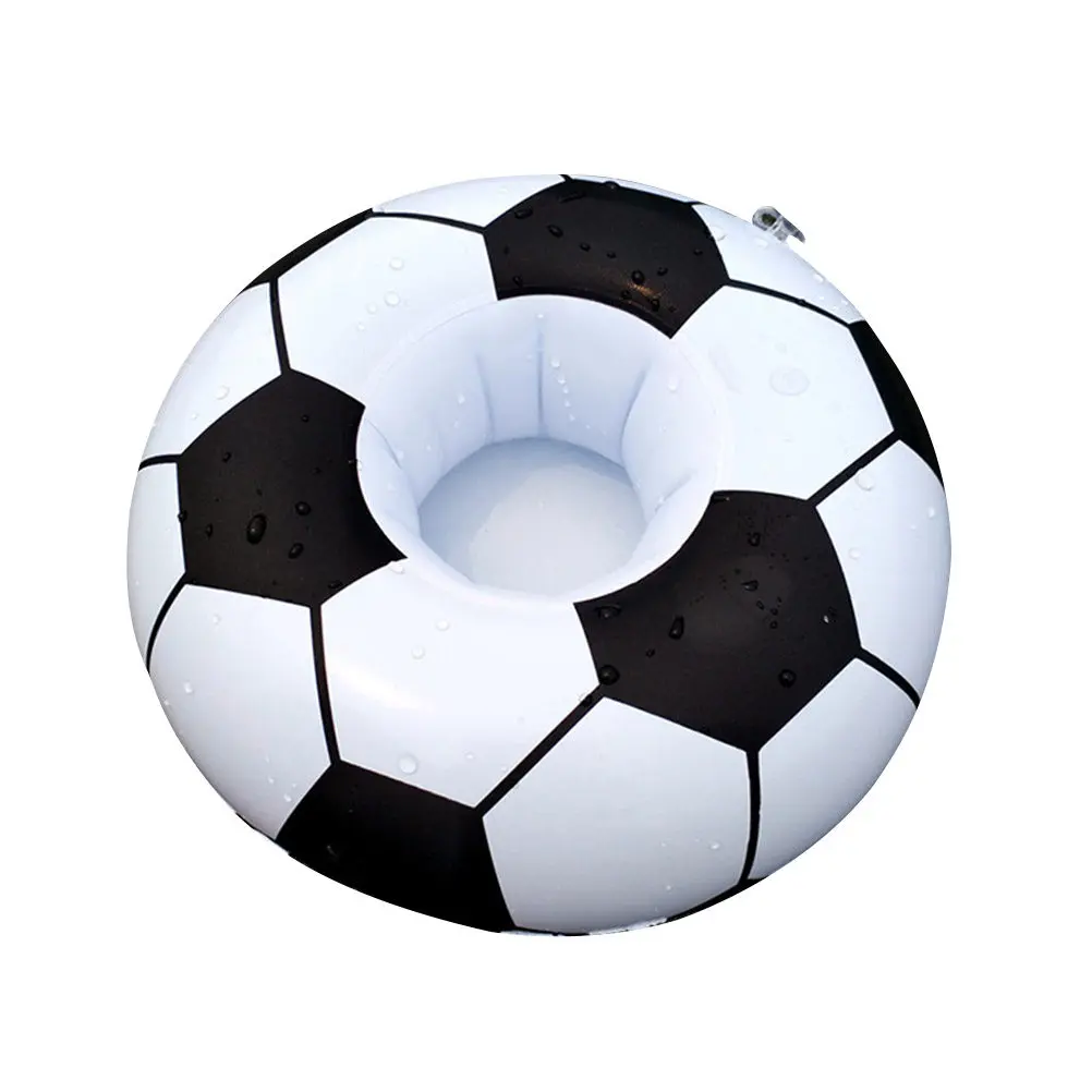 5Pcs Easy Inflate Football Pool Drink Holder Inflatable Floating Coaster for Beach Party Swimming Pool Tropical