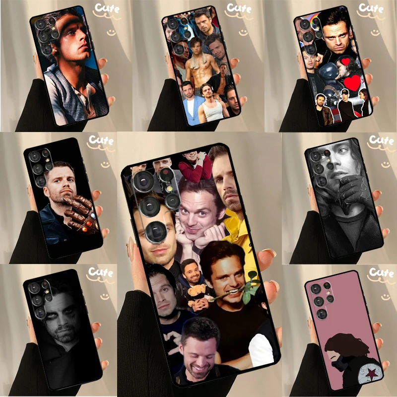 Sebastian Stan Collage Bucky Barnes Case For Samsung Galaxy S23 S20 FE S21 Ultra S8 S9 S10 Note 10 Plus Note 20 S22 Ultra Cover