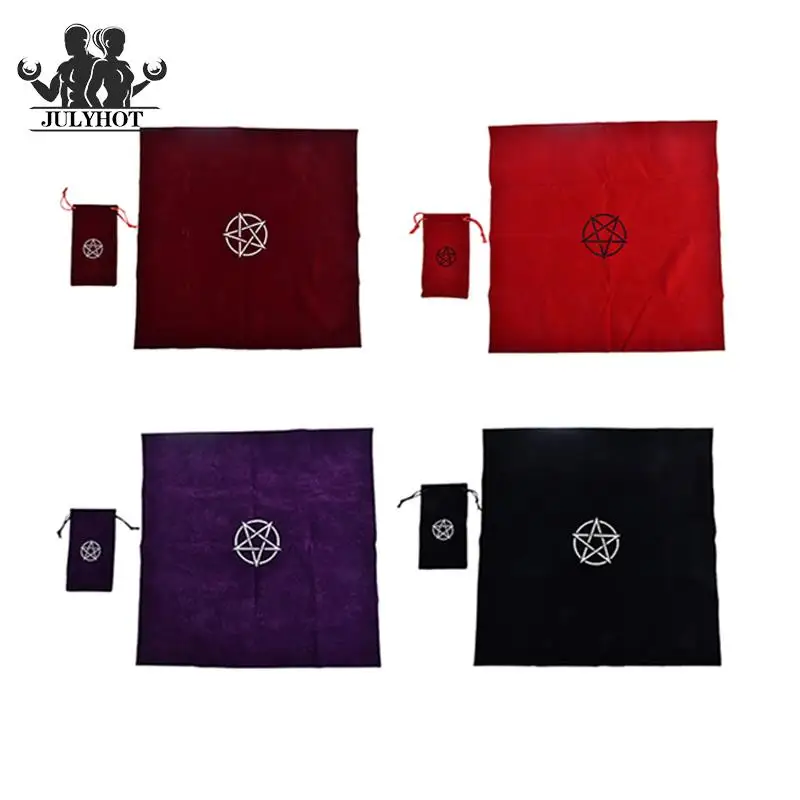 

50x50 см Ткань Для Таро-карты, настольная игра, тарелки, скатерть, бархатный алтарь, тарелки, пентакулы, тарелки, гадания, коврик с сумкой