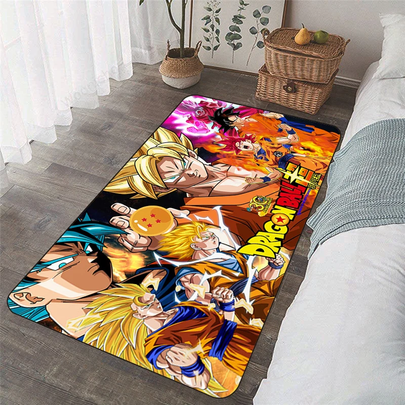 Dragon Ball Kitchen Mat Non-slip Super Saiyan Hallway Bedrooom Carpet Prayer Goku Decor Bath Floor Doormat For Entrance Door Rug