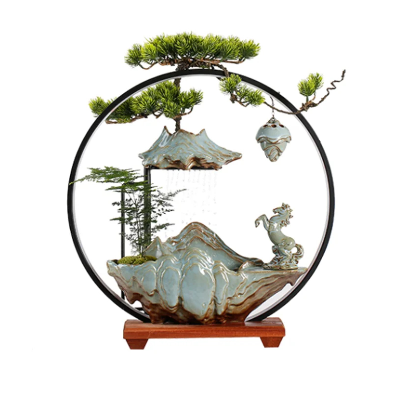 

Lucky Flowing Water Ornament Домашний креативный фонтан Гостиная Офис Настольный вход Бытовой Новый дом Подарки