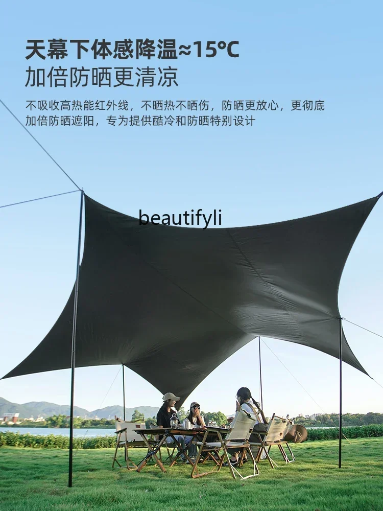 Namiot LXOutdoor, odporny na słońce i deszcz, klej tytanowo-srebrny, schronienie na zewnątrz, pergola kempingowa, osłona przeciwsłoneczna