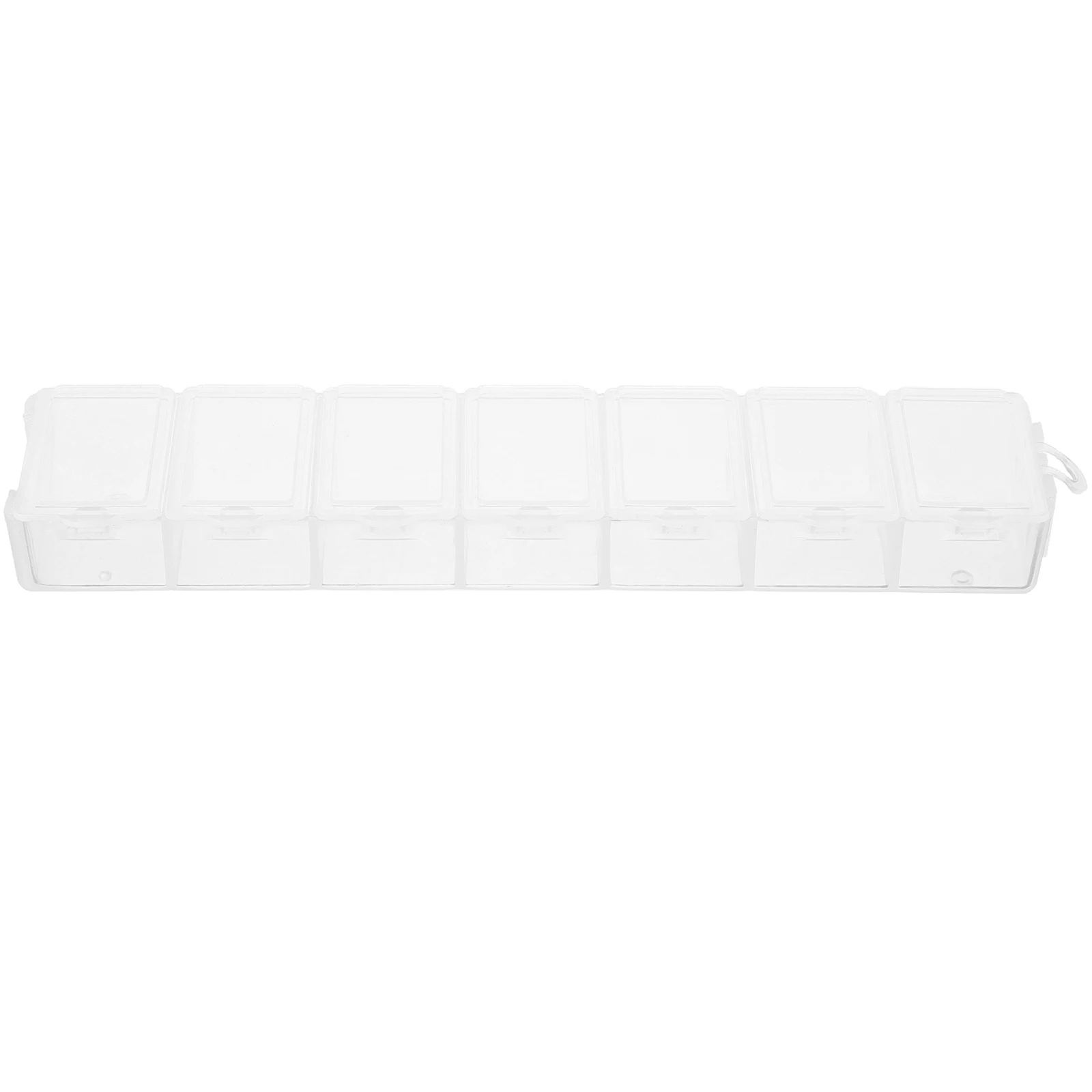 

7-Grid Beads Storage Box Clear Plastic Container with Dividers Travel Organizer Small Parts Bead Holder Jewelry Accessories
