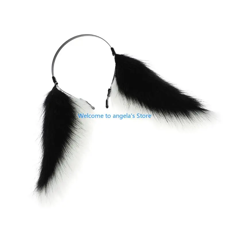 

X4YC Handmade Lop Ear Headband Anime Headband Masquerades Costume Headwear Cosplay Animal Ear Hairhoop Party Accessory