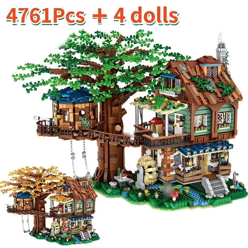 Loz-Mini décennie s de Construction en Briques pour Enfant, Jouet de Bricolage, Architecture Forêt, Arbre, Maison, Cabine, Roue à Eau, Balançoire, Feuilles de Rivière, 1033