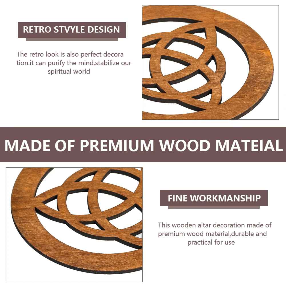 Celtic Knot Wood Board Witch Altar Tray Wall Art Sacred Geometry Pentagram Meditation Crystal Grid Base Spiritual Home Decor