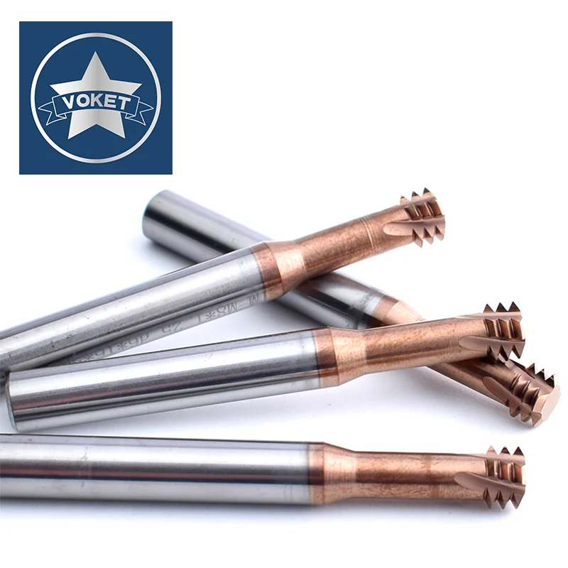 Imagem -04 - Voner-cnc Cortador de Fresagem de Rosca Carboneto Sólido Haste Longa Fileiras m2 m3 m4 m5 m6 m8 M10 M12 M14 100 mm