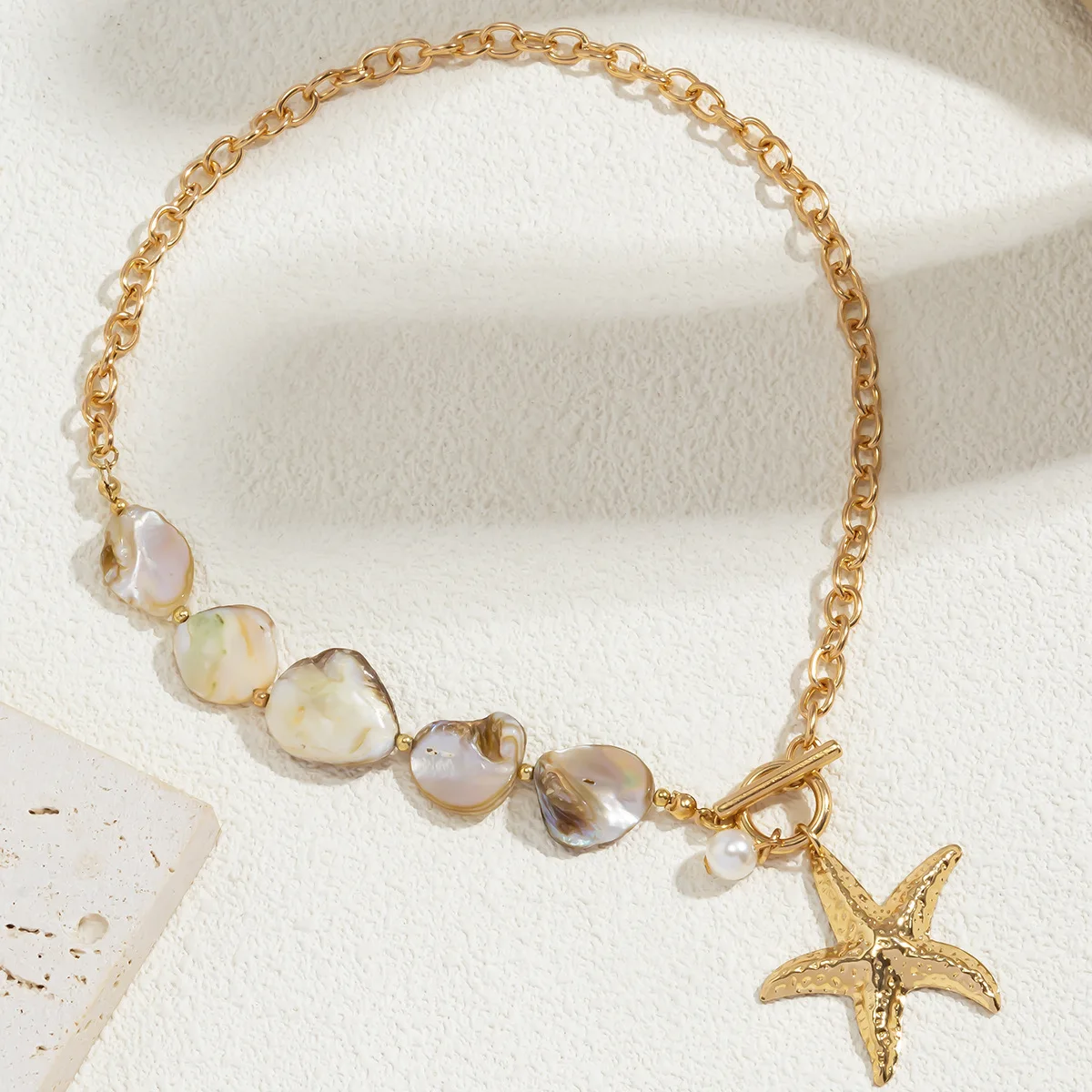 Charm Natural Shell Starfish Beaded Necklace Sea Series Bohemian Hippocampus Japonicus Woven Choker Jewelry Colorful