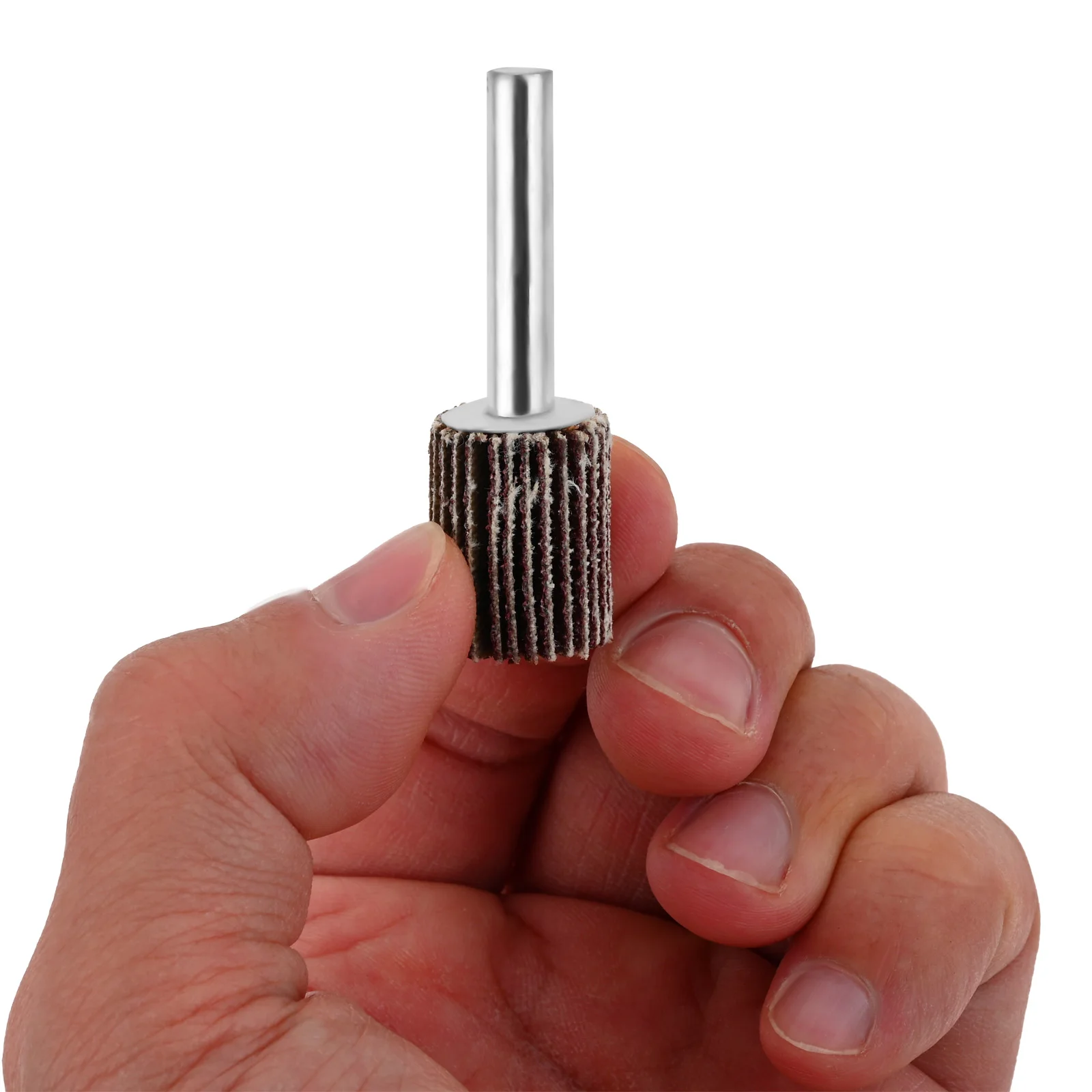 20Pc 80 Grit Sanding Flap Wheel Cylindrical Cone Shape Abrasive Sandpaper Flap 6mm Shank Drill for Deburring Grinding Polishing