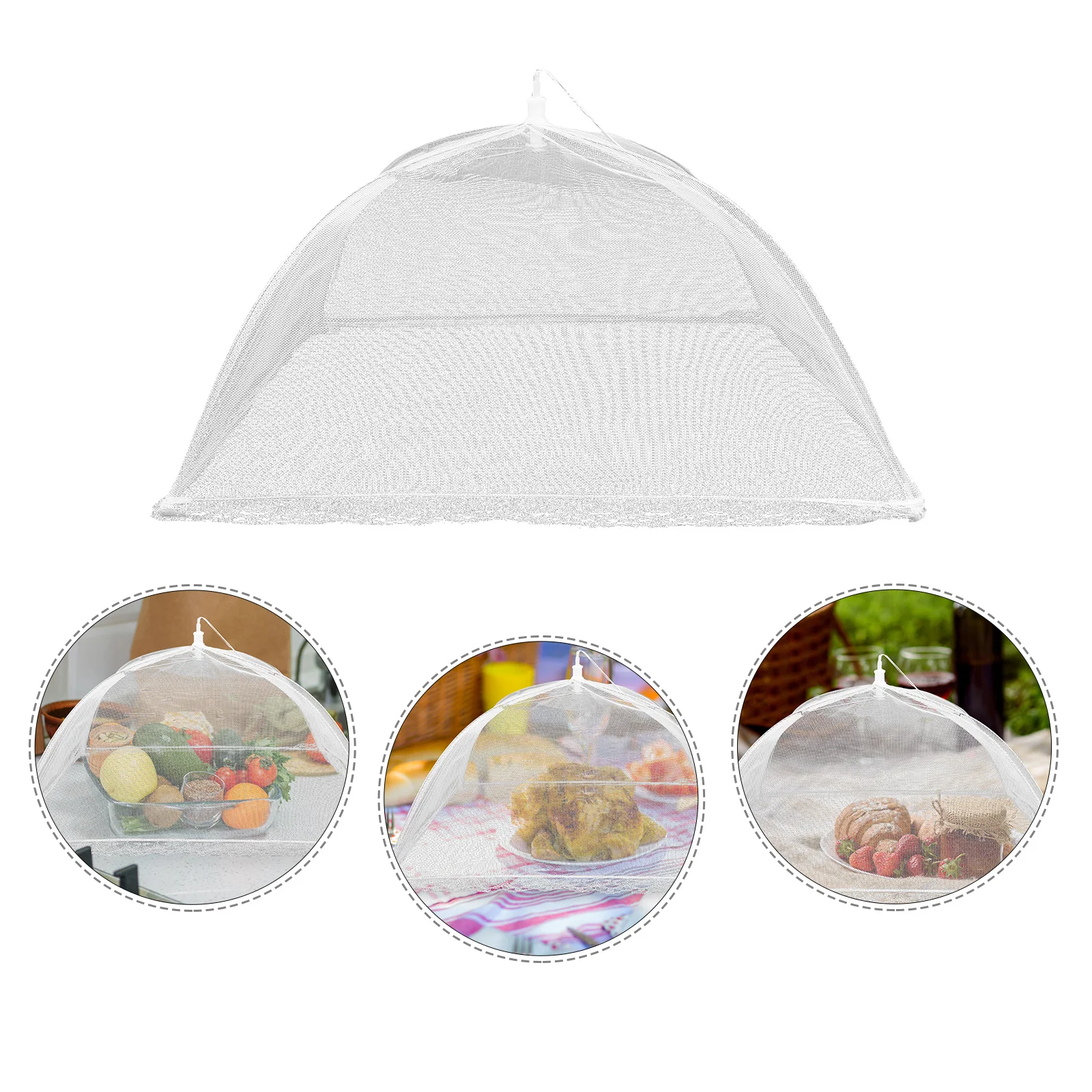 

Reusable Food Cover Mesh Dome with Skirt Foldable Design for Outdoor Food Protection Ideal for Camping Picnic Barbecue and