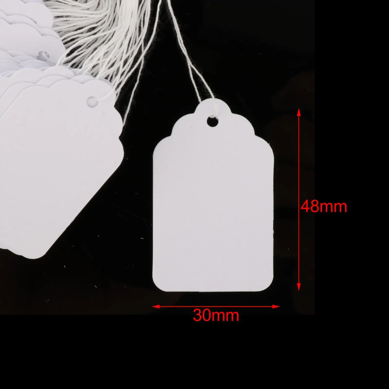 100Pcs Price Display Tags Labeling Tags with String Attached DIY Arts Crafts Writable Blank Gift Tags for Clothing Jewelry view 4
