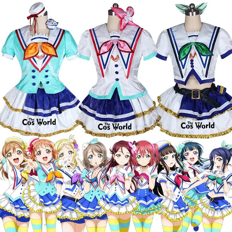 

Love Live Sunshine Aqours Jumping Heart 9 Characters Takami Chika Kurosawa Dia Ruby Riko Outfits Anime CustomizeCosplay Costumes