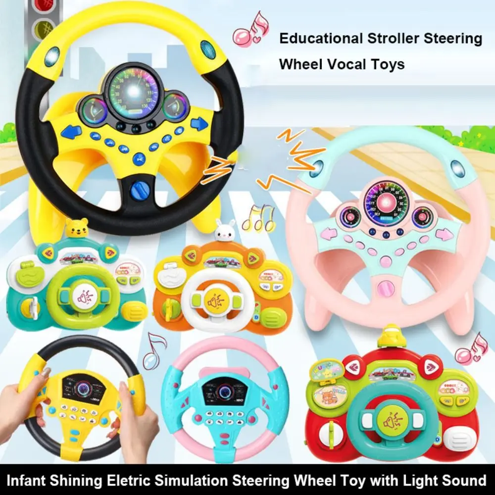 

with Light Sound Infant Shining Steering Wheel Flash/Music/Sound Plastic Educational Stroller Steering Wheel 5 Styles