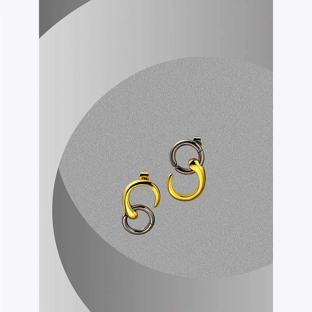 

ENFASHION Piercing Round Earrings For Women Pendientes Christmas Aretes De Mujer Earings Gold Color Fashion Jewelry E221401