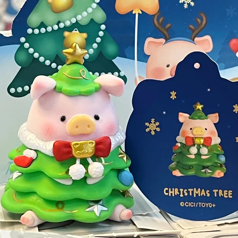 LuLu The Piggy Blind Box Toy Christmas Land Series Caixa Mistério Figura de ação Modelo fofo Ornamentos Presentes de surpresa de aniversário