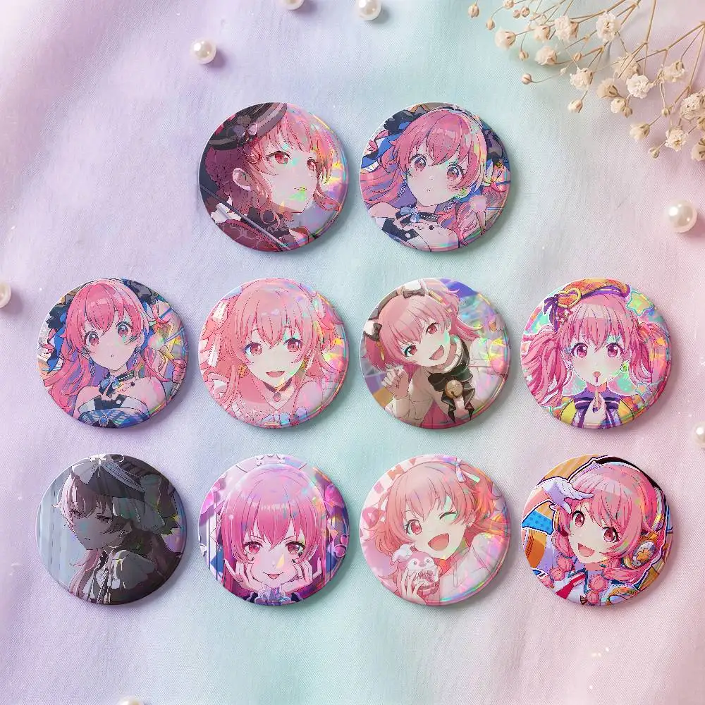 Momoi Airi Anime Figure Badges 25 32 44 58 75 Mm Round Cosplay Pin Bag Decor Fans Collect Friends Gifts Brooch Souvenir