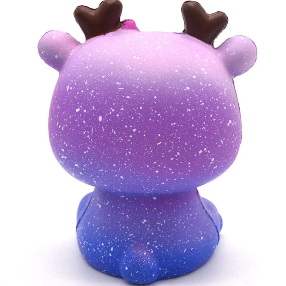 Jumbo kawaii colorido galáxia cervos mole lento subindo squeeze brinquedos creme doce perfumado anti estresse brinquedo para engraçado criança presente de natal