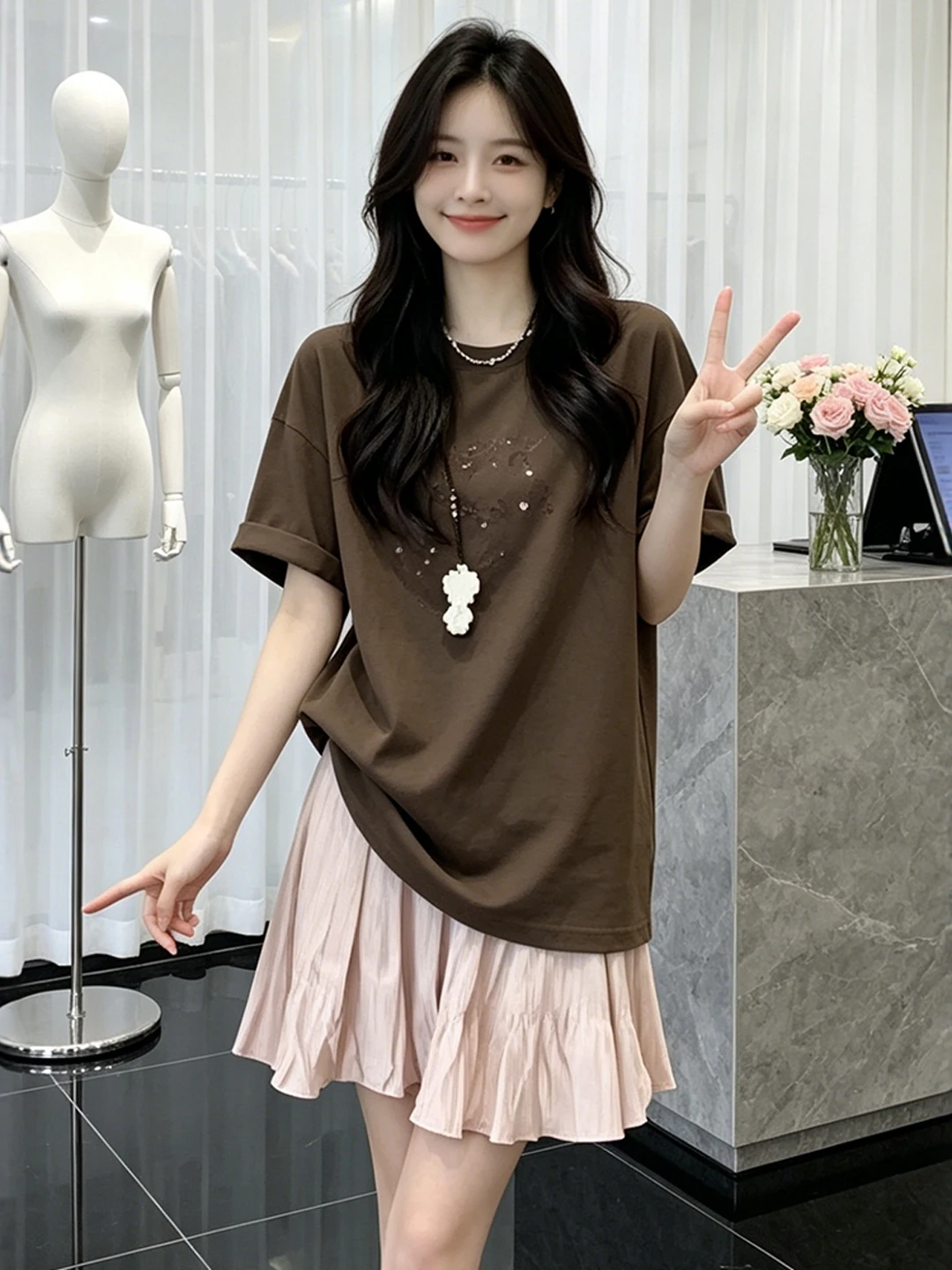 plus Size Women's round Neck Short Sleeve T-Shirt Pure Cotton Loose Fit Summer Casual Top Elegant Design Comfortable Versatile