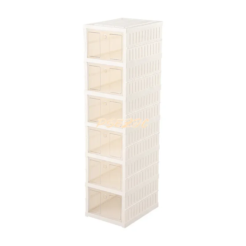 Household Multi-layer Shoe Storage Cabinet Dustproof Shoe Box Simple Plastic Transparent Foldable Shoe Cabinet