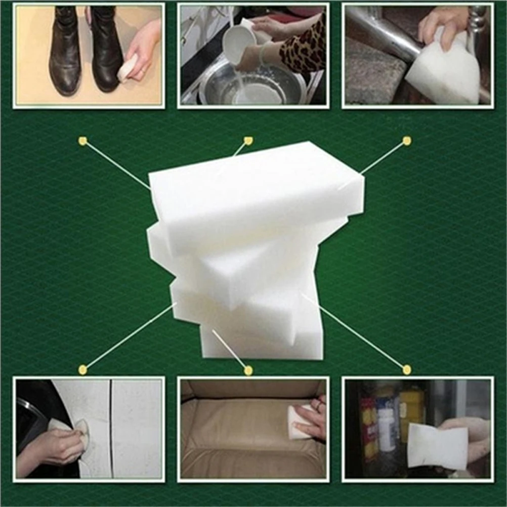 

Decontamination Cleaning Sponges 10X6X2Cm White Kitchenware Car Glass Furniture Sponge Cleaner Foam Tools Eco Durable