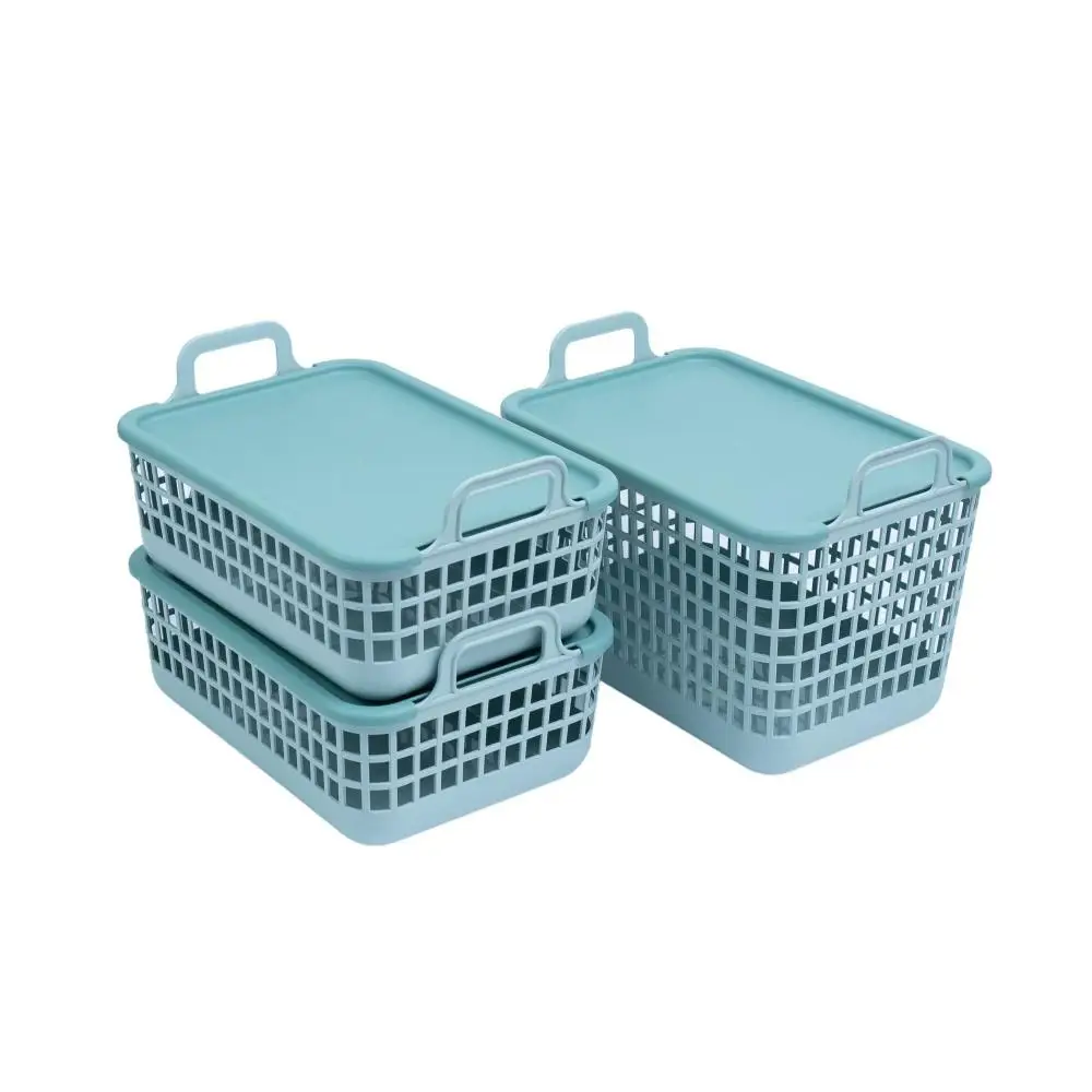 Kit 3 C/Plastic Lid 2p/1m Green-Oikos Telade Baskets