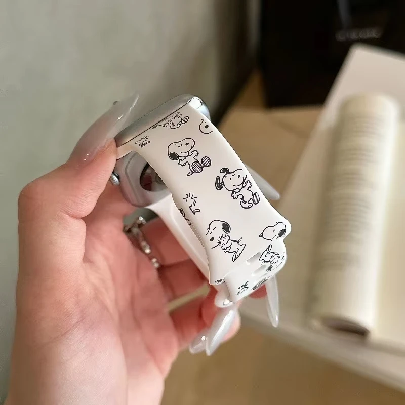 Cartoon Snoopy Watchband Apple 38Mm 40Mm 41Mm 42Mm 45Mm 49Mm Cartoon Fashion Silicone Printed Watch Strap Girls Birthday Gift view 4