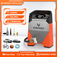 ETENWOLF S3C Car Compressor 7800mAh 160 PSI Portable Tire Inflator Pump  Electric Wireless Tyre Air pump Tools Powerbank LED